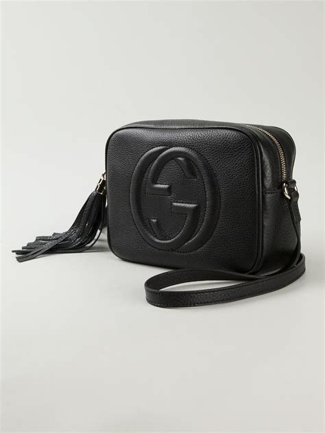 gucci soho crossbody tassel black leather shoulder bag|Gucci soho collection crossbody.